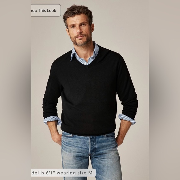 J.Crew Merino wool V-neck sweater in black